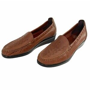 SAS Weave Tripad Comfort Woven Moccasins brown Walking Loafers - Size 9N